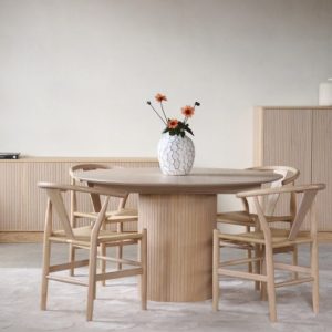 Lillu spisebord Ø130/265cm med 3 plater